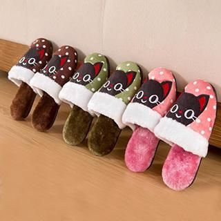 Home Simply Printed Fleece Slippers