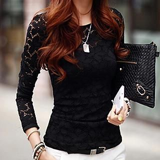 Persephone Long-Sleeve Lace Top