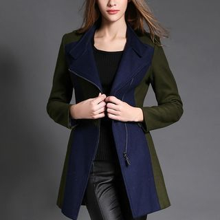 Merald Two-tone Woolen Lapel Jacket