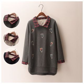 Waypoints Cat Embroidered Collared Pullover