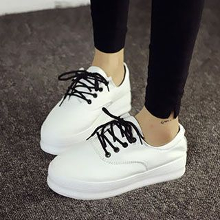 Zandy Shoes Faux-Leather Sneakers