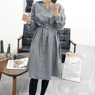 Jolly Club Long-Sleeve Tie-Waist Dress