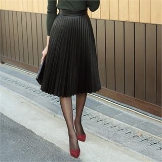 ode' Accordion-Pleat A-Line Skirt