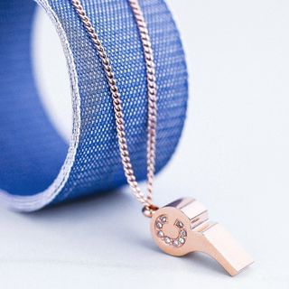 LoveGem Rhinestone Whistle Necklace