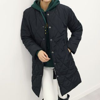 DANI LOVE Collarless Quilted Coat