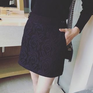 QZ Lady Lace Panel Skirt