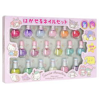Race - Sanrio Characters Peelable Nail Polish Set 18 Pcs