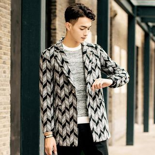JVR Patterned Woolen Coat