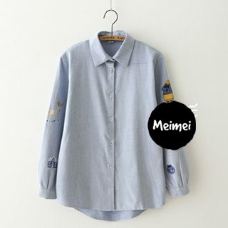 Meimei Long-Sleeve Embroidered Shirt