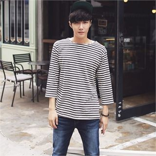 MITOSHOP 3/4-Sleeve Striped T-Shirt