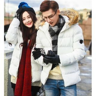 Bay Go Mall Matching Couple Hooded Padded Jacket