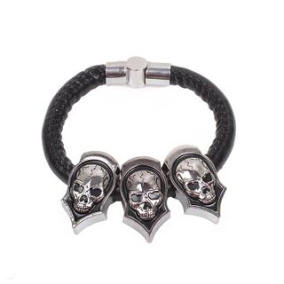 KINNO Skull Faux Leather Bracelet