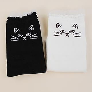 Skool Cat Pattern Socks