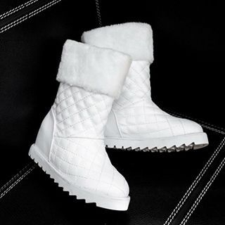 JY Shoes Hidden Wedge Quilted Short Boots