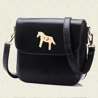 BeiBaoBao Horse-lock Faux-Leather Cross Bag