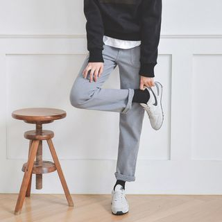 JUSTONE Dual-Pocket Straight-Cut Pants