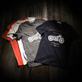 SNAPS Short-Sleeve Motorcycle Print T-Shirt