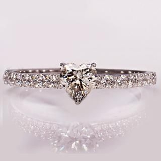 Nanazi Jewelry Sterling Silver Rhinestone Heart Ring