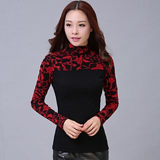 Rosa Isolde Long-Sleeve Stand Collar Color Block Top