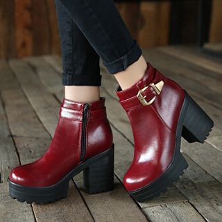 Gizmal Boots Chunky Heel Ankle Boots