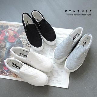 CYNTHIA Quilted Platform Slip-Ons