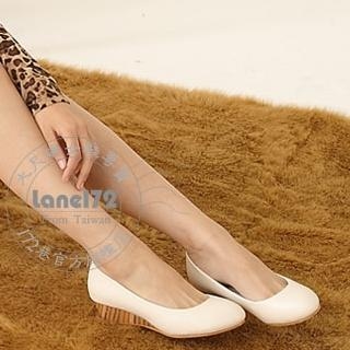 Faux-Leather Wedge Pumps