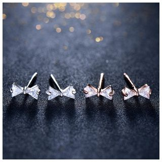 Zundiao Sterling Silver Bow-Accent Studs
