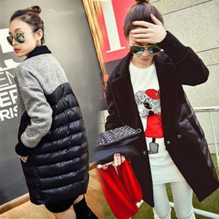 lilygirl Padded Panel Snap Button Coat