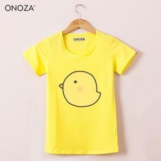 Onoza Short-Sleeve Chicken-Print T-Shirt