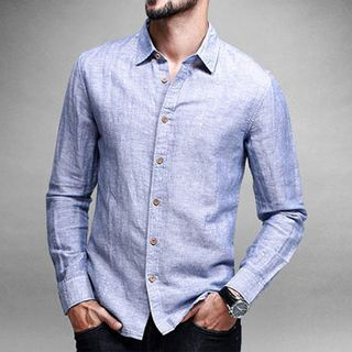 Quincy King Linen-blend Long-Sleeve Shirt