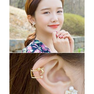 Miss21 Korea Bow-Accent Ear Cuff (Single)