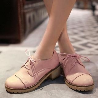 Colorful Shoes Chunky-Heel Oxford Shoes