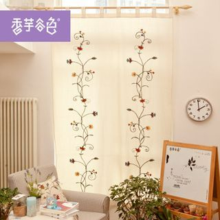 Tarobear Embroidered Linen-blend Curtain