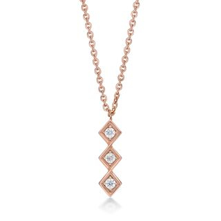 Kenny & co. 14K Rose Gold Plated Steel Necklace with Square Crystal Pendant Gold - One Size