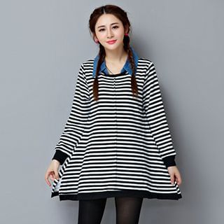 Supernova Stripe Fleece-lined Long-Sleeve Top