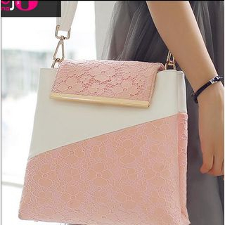 Youshine Lace Panel Shoulder Bag