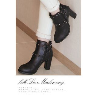 LOVEMARSH Studded-Trim Ankle Boots