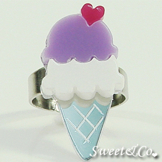 Sweet & Co. Mini Berry Ice-Cream Silver Ring