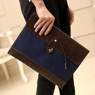 BagBuzz Faux Leather Panel Envelope Clutch