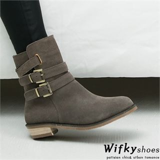 Wifky Belted Cowhide Short Boots