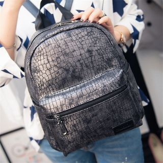 Nautilus Bags Croc-Grain Faux Leather Backpack