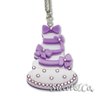 Sweet & Co. Sweet Purple dolly cake swarovski pendant silver necklace Purple - One Size