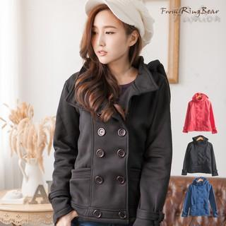 RingBear Double-Breasted Hooded Jacket