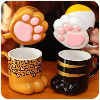 Momoi Couple Cat Pattern Ceramic Cup
