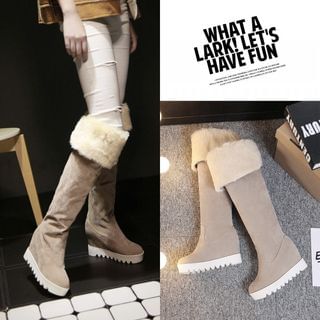 Charming Kicks Hidden Wedge Over-the-Knee Boots