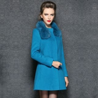 Queen Mulock Furry-Collar Cashmere Coat