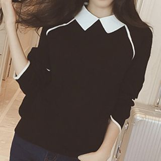 Jolly Club Collared Knit Top