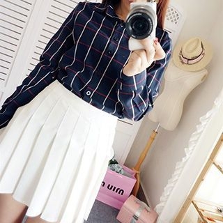 Fashion Street Pinstriped Long-Sleeve Blouse