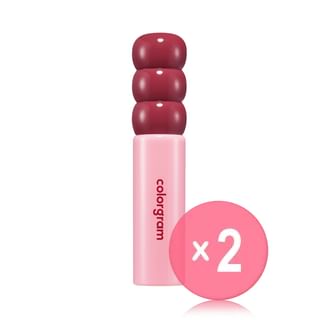 colorgram - Fruity Glass Tint - 17 Colors 2pcs Bundle Set #18 Cherry Villain x 2 pcs