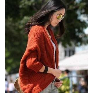 SO Central Cable-Knit Open-Front Cardigan